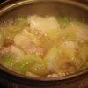 鶏がらダシ＋鳥ミンチ　洋風湯豆腐