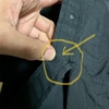 キャンプ用シャツの取れたスナップボタンをつけ直した