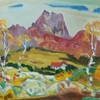 乗鞍高原」1988 F8 油絵 美術品 原画 アート インテリア オリジナル