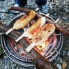 七輪で五平餅を焼きました。