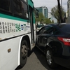韓国ソウルから水原②：韓国民俗村への路線バスで、いきなりの交通事故！！