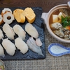 【料理】主人が釣ったヒラメで握りと広島の実家から送ってもらったカキで鍋にしてみたらこうなりました!(^^)!