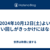 2024年10月12日(土)よい言い回しがきっかけにはなる