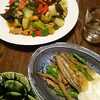 彩り野菜を暖かく：きびなごの南蛮煮