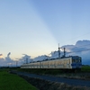 秩父鉄道と田園夕景（埼玉県羽生市）