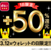 【3/12限定！】ウォレットの日限定！d払い50％還元キャンペーン