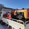 トラクター荷下ろし＆トラックのオイル交換