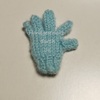 手編みの五本指ミニ手袋　水色