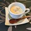 🚩外食日記(639)    宮崎ランチ   「cafe CAROLINA（カフェカロリーナ ）」⑤より、【カリフラワーのポタージュ】【たっぷりチーズがとろ~りの焼きナポリタン】‼️🌐宮崎市山崎町🌐