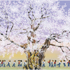 満開の桜、お花見散歩する子供たち !!