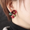 椿の革花ピアス・イヤリング2023｜深い赤に想いを込めて