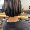 あごラインボブのハイコントラストカラー▷思い切った抜きっぱなしがgood