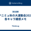 テニミュ秋の大運動会2023 各キャラ雑感メモ