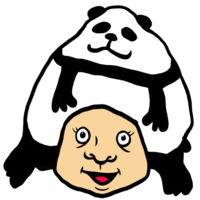 パンダのような帽子のかわいいイラスト