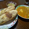 今日の晩飯　懐かしの給食で食べた味　きな粉揚げパン　カレーシチュー　春雨サラダを作ってみた