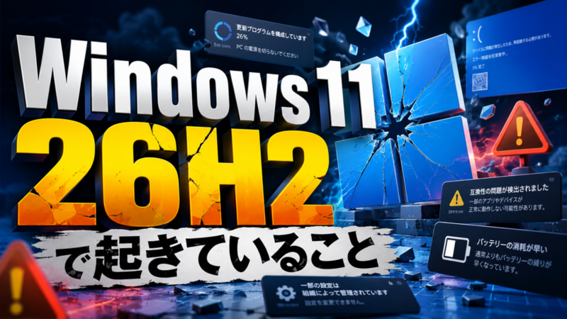 Windows 11 26H2で起きていること