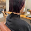 ボブスタイルのカラーデザイン【ピンク寄りバイオレットのコントラストカラー】