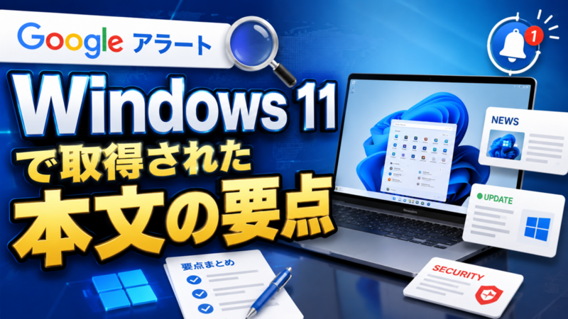 Googleアラート「Windows 11」で取得された本文の要点