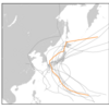 Soft-DTWで台風軌跡のbarycenterを求める