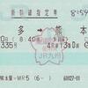 つばめ335号　新幹線指定券