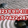 2023年9月4日週の収支は +422,287円