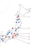 日本の薬草園の地図