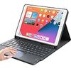 iPad 8世代 キーボード ケース タッチパッド付き ipad 10.2 キーボード ケースiPad7世代キーボード[2020/2019モデル] Bluetooth キーボードカバー オートスリープ 脱着式 多角度調整 傷つけ防止 耐久性 [ペンシルホルダー付き] 最新型スマート軽量 薄型ケースキーボード 丸いキー可愛いキー マグネット付きワイヤレスアイパッド10.2インチキーボード[ iPad 10.2/iPad Air3/Pro 10.5(2017)兼用] ブラック