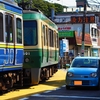 江ノ電・腰越駅の小さいS字カーブ