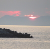 瀬戸内海に沈む夏の夕日