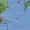 台湾に突き刺さった台風13号はエネルギーを台湾島に吸い取られ中