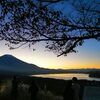 山中湖パノラマ台から見る富士山の夕景