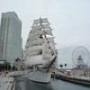 横浜で、日本丸(旧)・日本丸・海王丸が総帆展帆