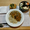 カレーライス３日目。厚揚げ。豆腐人参大根蒸し大豆サラダ