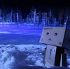 美瑛町　2020年3月、雪に埋もれる青い池のライトアップ