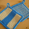 初めてのアフガン編みはエコタワシ