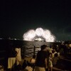 今晩、水郷祭の花火を見たんです。