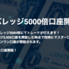 【限定300口座】GEMFOREXでレバレッジ5000倍口座が登場！！