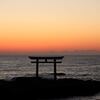 大洗海岸のダルマ朝日は不発 2023.2.28