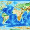 地球全体を、標高1m毎に別の色で塗り絵して地図を作ってみる。