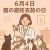 【日本の猫の記念日】6月4日は「猫の避妊去勢の日」
