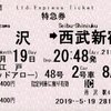 本日の使用切符：西武鉄道 所沢駅券売機発行 小江戸48号 所沢→西武新宿 特急券