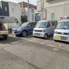 今朝は、当社レディース？軍団と会社の駐車場で