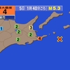 夜だるま地震情報／最大震度4