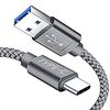 JSAUX USB Type C ケーブル 2m超高耐久ナイロン編み USB C 3.0A急速充電 5Gbps高速データ転送 QuickCharge3.0対応 56Kレジスタ使用 Samsung Galaxy Note 8/S8/S8+、LG G5/G6/V20/V30、Sony Xperia XZ/XZs/X Compact、Google Pixel 2 XL、Nexus 5X/6P、Huawei P9、新しいMacBook、Nintendo Switch などのType-C機器対応