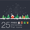 非常にかわいくデザインされたクリスマス用の無料アイコン素材 -Christmas Flat Icons