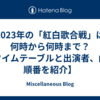 2023年の「紅白歌合戦」は何時から何時まで？【タイムテーブルと出演者、曲の順番を紹介】