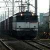 霧が発生した中　貨物列車EF65-1058号機を撮る