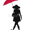 日傘 を差して 歩く 女性 の シルエット