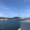 気仙沼湾横断橋の支柱がすっくと