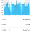 日曜日　曇り　JETTエンデュランスライド＋ランニング26回目　10キロ　56分43秒